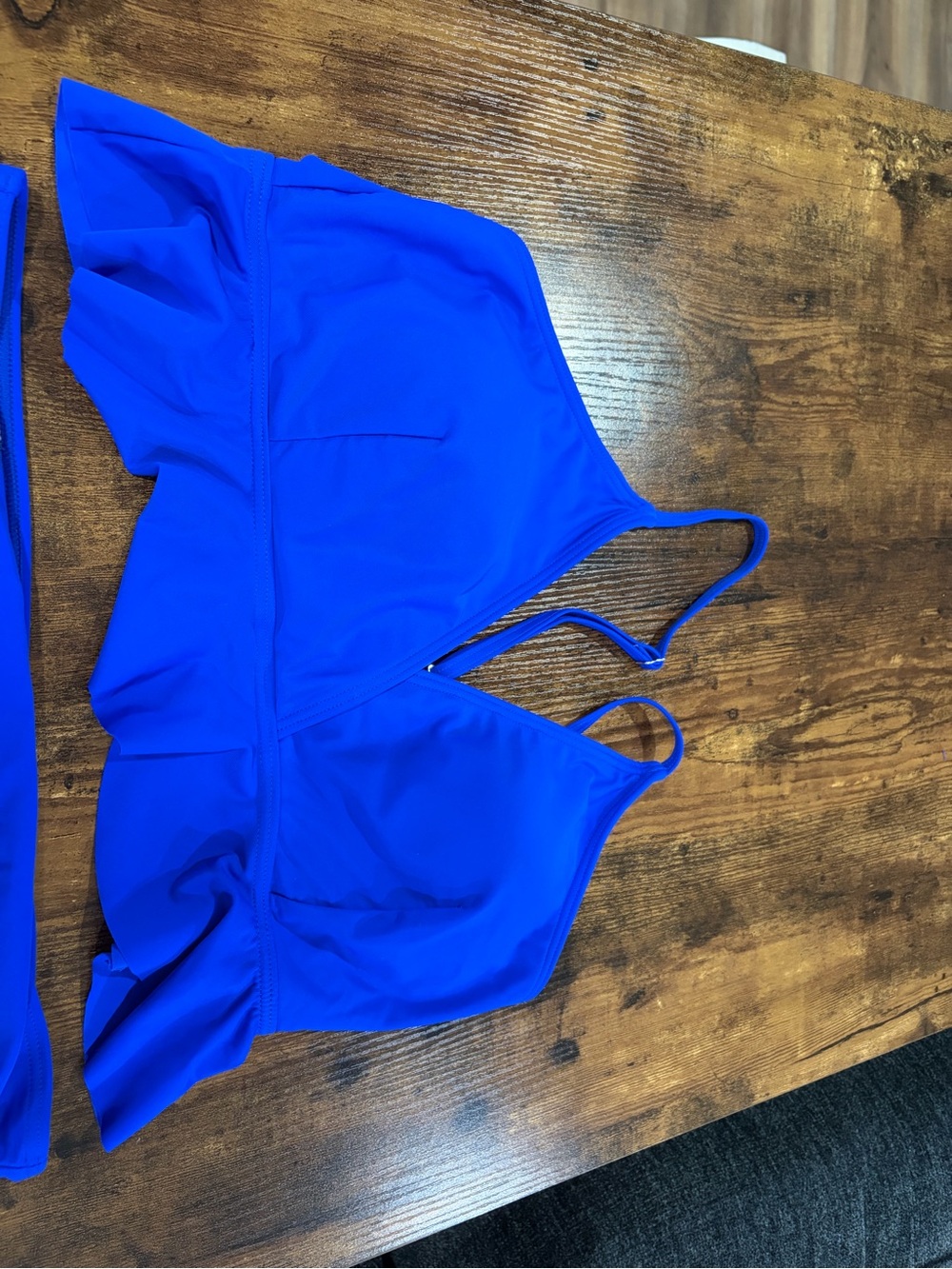 Blue Ruffle High-Waist Bikini Set - Picture 4 of 7